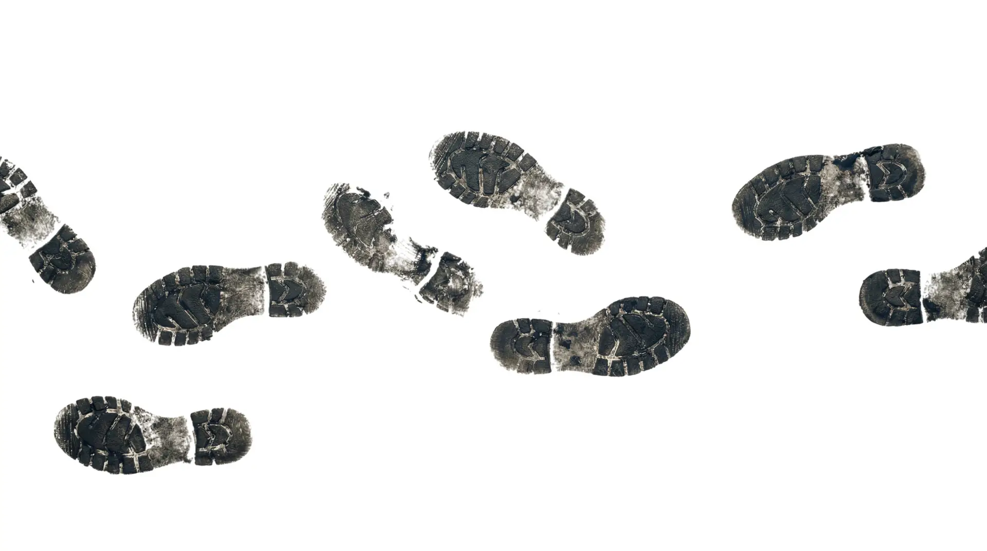 Footprints representing a long journey to school